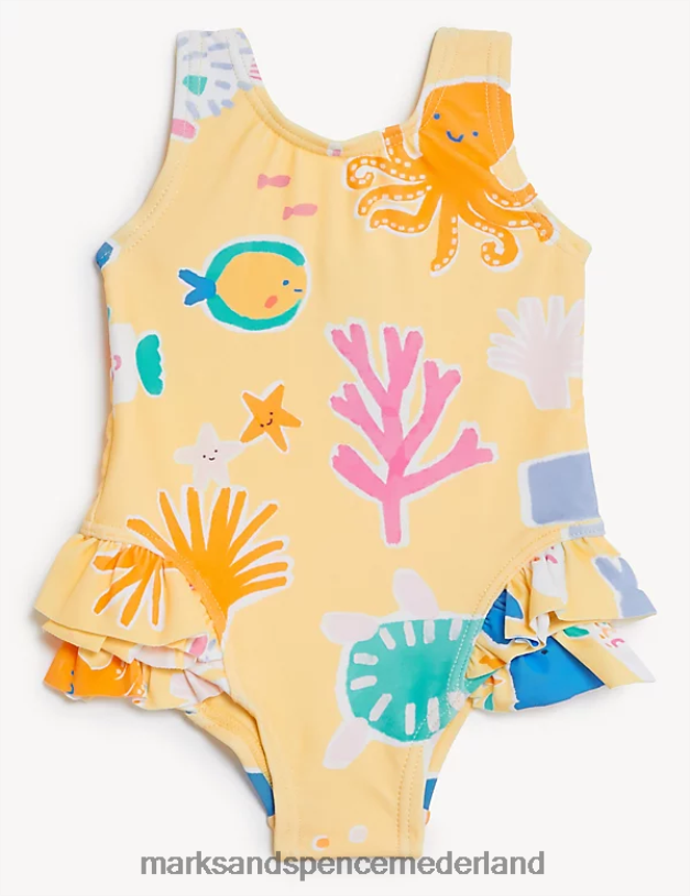 Marks & Spencer Baby Badpak met zeelevenprint geel mengsel kleding N8VZP7710