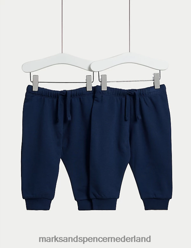 Marks & Spencer Baby 2 stuks katoenrijke joggingbroeken marine kleding N8VZP7250