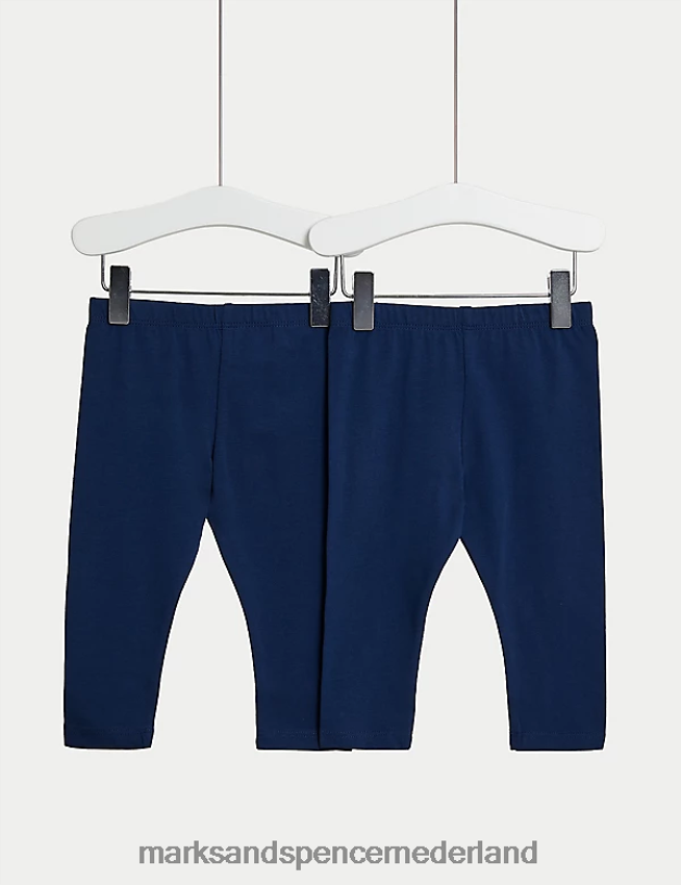 Marks & Spencer Baby 2 stuks katoenrijke leggings marine kleding N8VZP7684