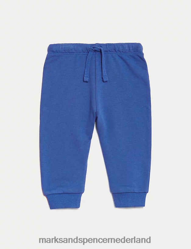 Marks & Spencer Baby 3 paar katoenrijke joggingbroeken blauw mengsel kleding N8VZP7231