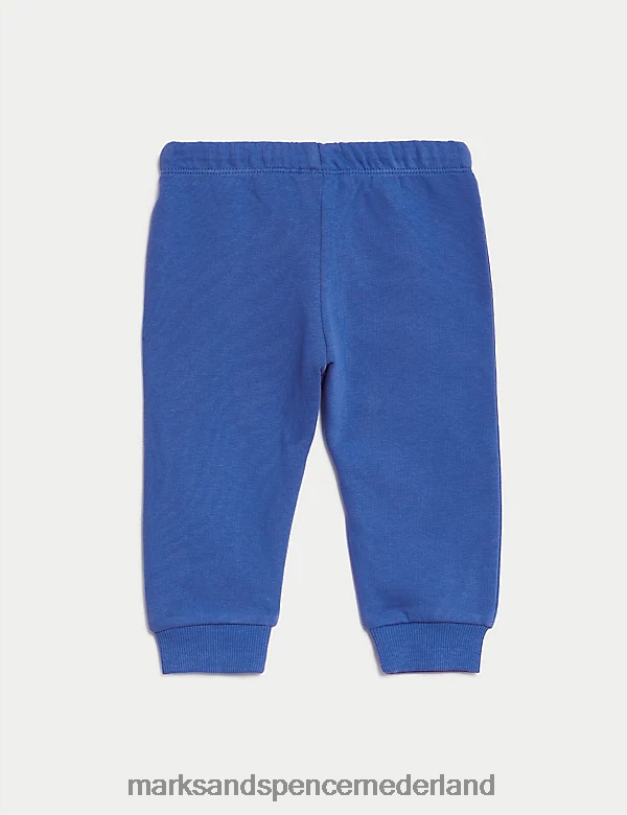 Marks & Spencer Baby 3 paar katoenrijke joggingbroeken blauw mengsel kleding N8VZP7231