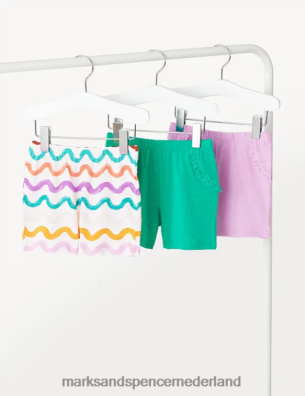 Marks & Spencer Baby 3 stuks puur katoenen broderieshorts multi kleding N8VZP7715