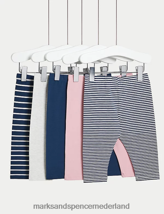 Marks & Spencer Baby 5 stuks katoenrijke leggings multi kleding N8VZP7606