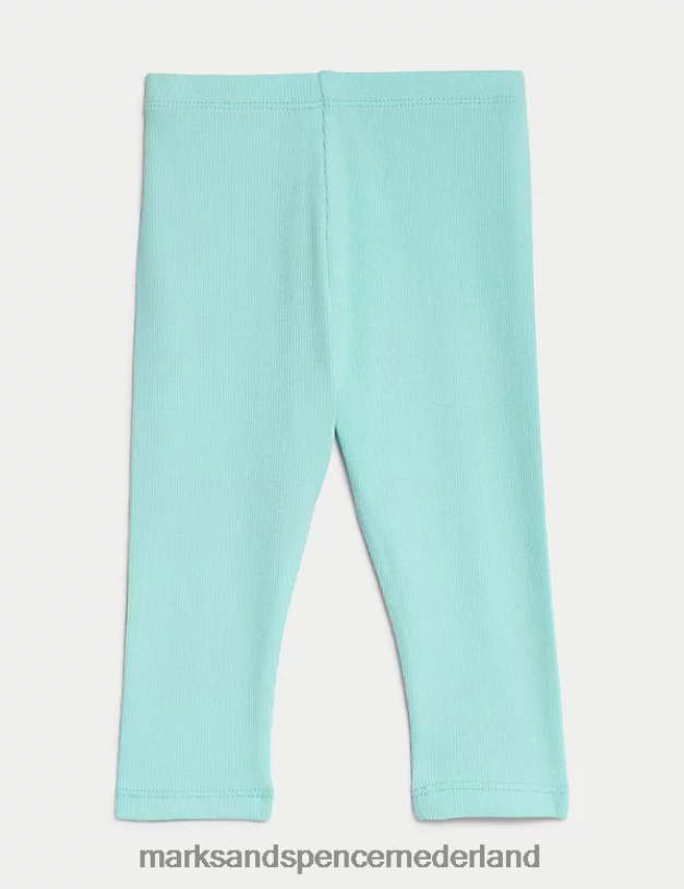 Marks & Spencer Baby katoenrijke geribde legging helder aqua kleding N8VZP7912