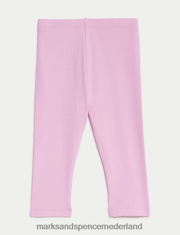 Marks & Spencer Baby katoenrijke geribde legging koel roze kleding N8VZP7910