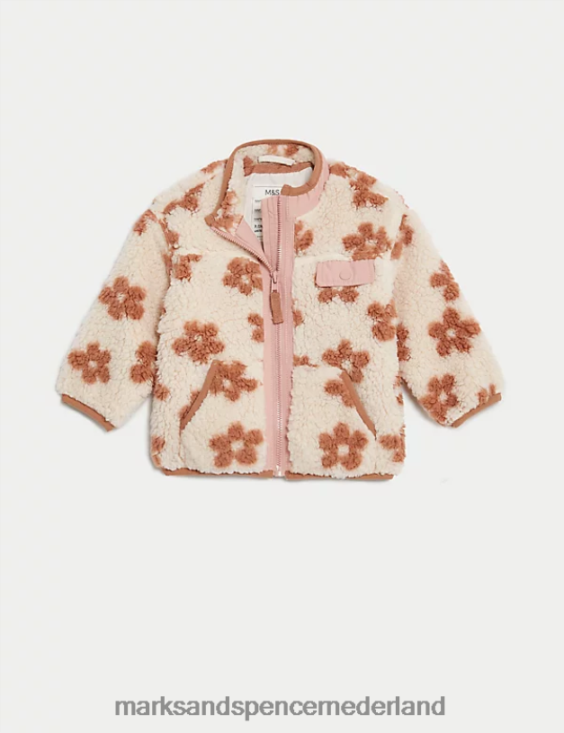 Marks & Spencer Baby gebloemd borgjack havermout mix kleding N8VZP7647