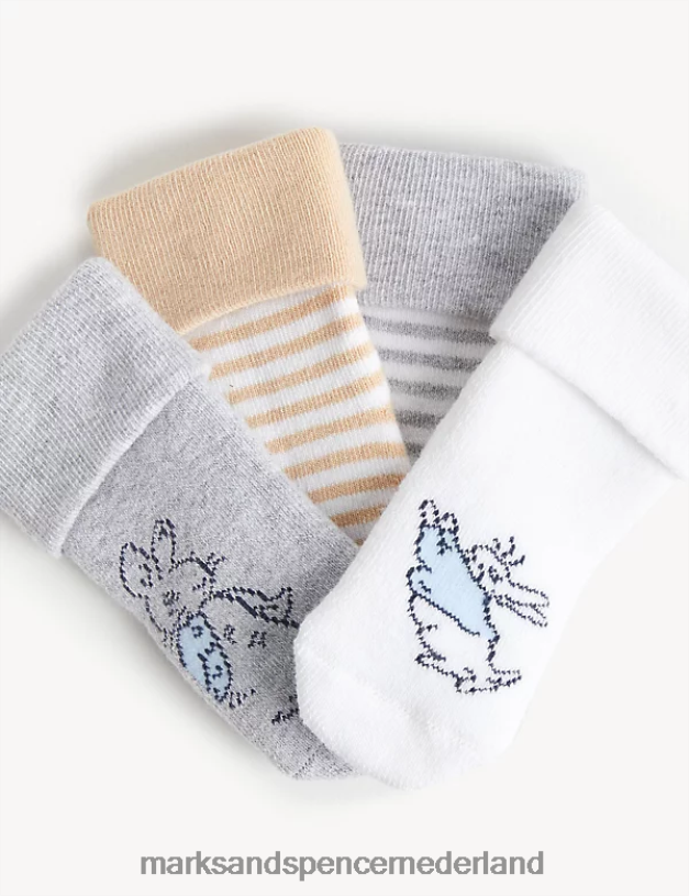 Marks & Spencer Baby 4 stuks katoenrijke Peter Rabbit-sokken multi kleding N8VZP7928
