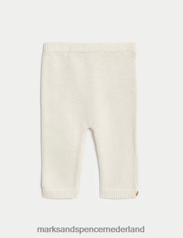 Marks & Spencer Baby 2-delige gebreide berenoutfit van puur katoen witte mix kleding N8VZP7237