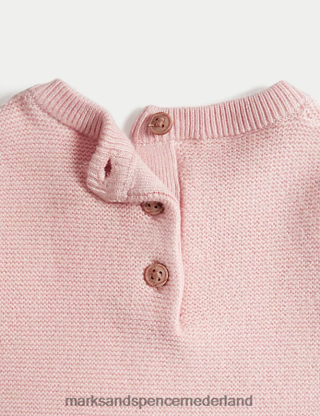 Marks & Spencer Baby 2-delige gebreide konijnenoutfit lichtroze kleding N8VZP7654