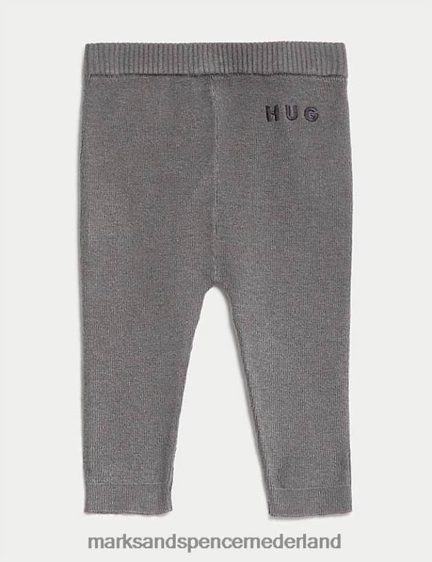 Marks & Spencer Baby 2-delige gebreide outfit met berengezicht midden grijs kleding N8VZP7419