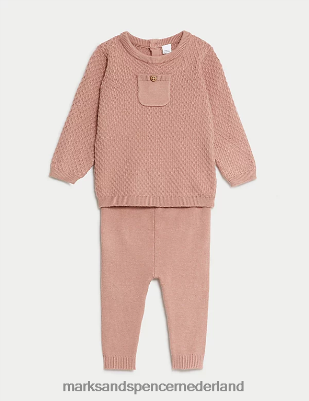 Marks & Spencer Baby 2-delige gebreide outfit zandsteen kleding N8VZP7586
