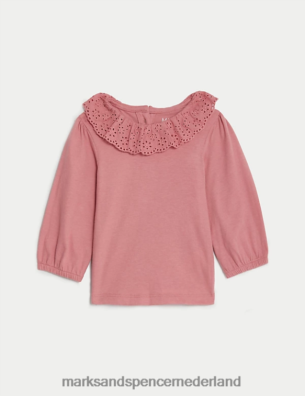 Marks & Spencer Baby 2-delige katoenrijke bloemenoutfit roze mix kleding N8VZP7655