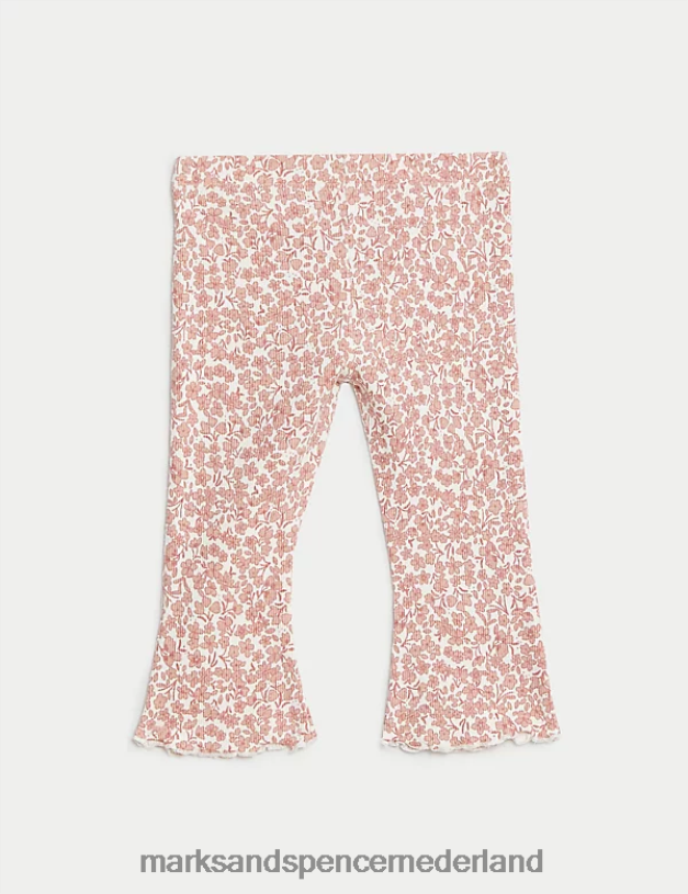 Marks & Spencer Baby 2-delige katoenrijke bloemenoutfit roze mix kleding N8VZP7658
