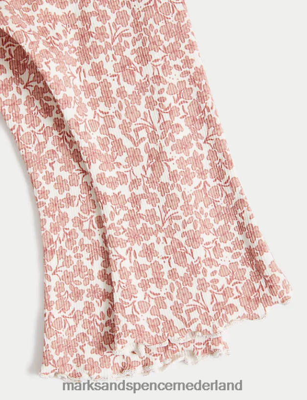 Marks & Spencer Baby 2-delige katoenrijke bloemenoutfit roze mix kleding N8VZP7658
