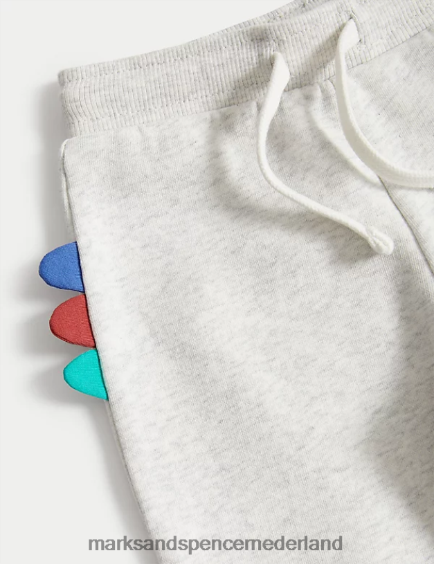 Marks & Spencer Baby 2-delige katoenrijke dinosaurusoutfit grijze mergel kleding N8VZP7274