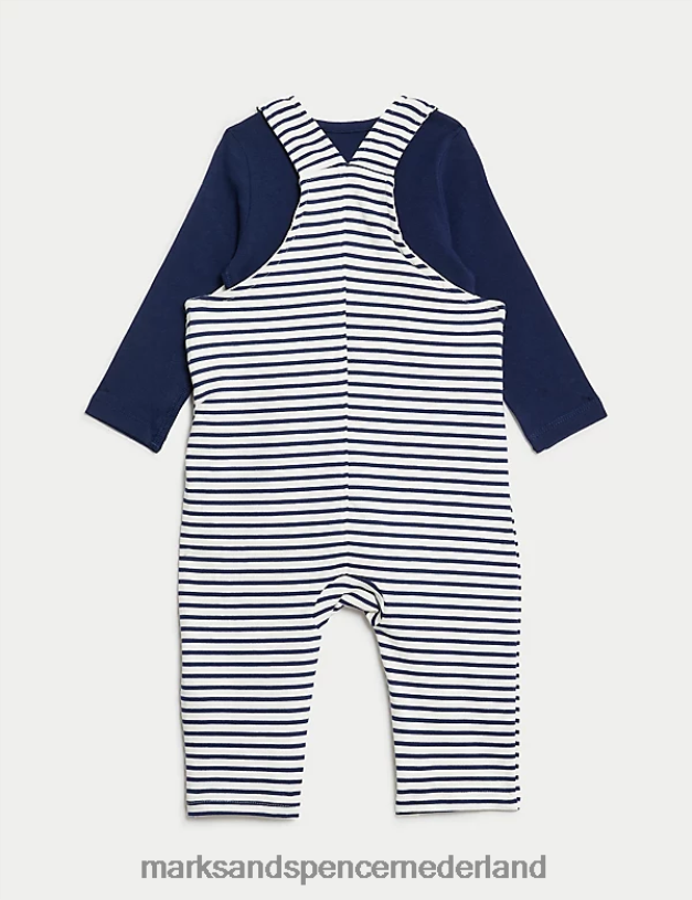 Marks & Spencer Baby 2-delige katoenrijke gestreepte outfit multi kleding N8VZP7236