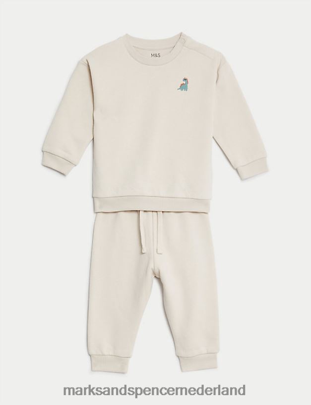 Marks & Spencer Baby 2-delige katoenrijke trui en joggingoutfit calico kleding N8VZP7590