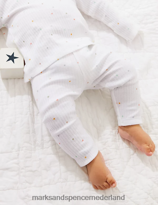 Marks & Spencer Baby 2-delige kraagoutfit van puur katoen ivoor mix kleding N8VZP7439