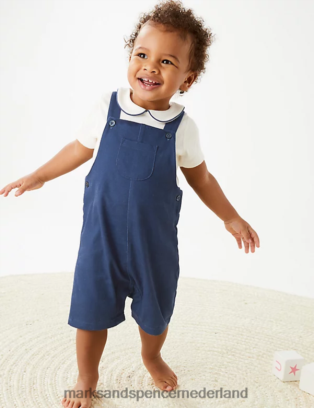Marks & Spencer Baby 2-delige outfit van puur katoen indigo kleding N8VZP7424