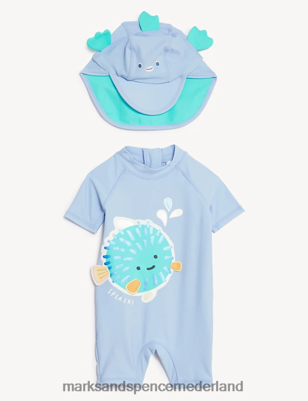 Marks & Spencer Baby 2-delige viszwemset blauw mengsel kleding N8VZP7481