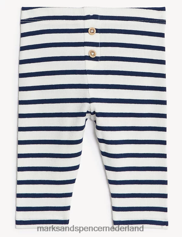 Marks & Spencer Baby katoenen marineblauwe t-shirtoutfit marine mix kleding N8VZP7299