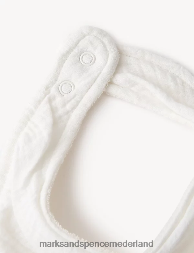 Marks & Spencer Baby 3 stuks katoenrijke dribbelslabbetjes biscuit kleding N8VZP7459