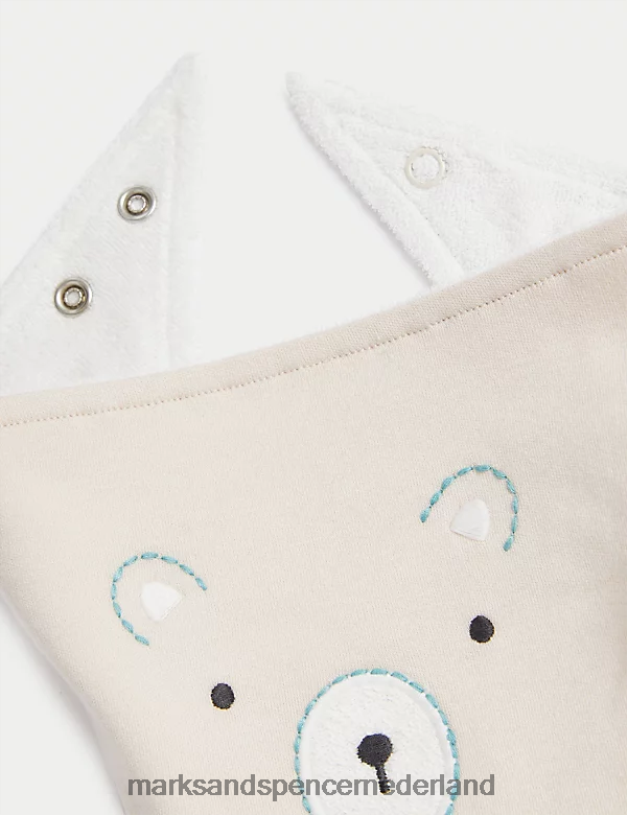Marks & Spencer Baby 3 stuks puur katoenen slabbetjes calico mix kleding N8VZP7787