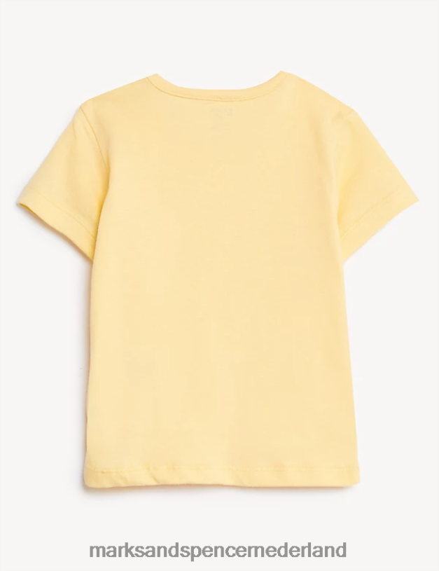 Marks & Spencer Baby T-shirt van puur katoen met zonneschijnslogan geel kleding N8VZP7434