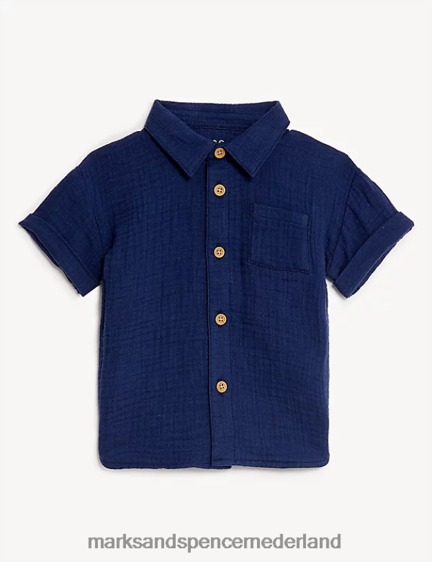 Marks & Spencer Baby overhemd van puur katoen indigo kleding N8VZP7746