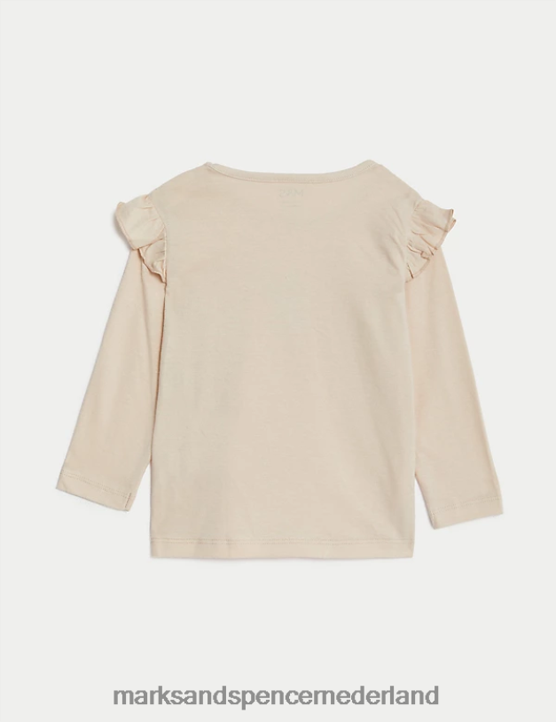 Marks & Spencer Baby top van puur katoen met konijntjesslogan room kleding N8VZP7623