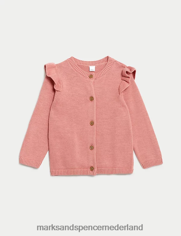 Marks & Spencer Baby puur katoenen gebreid vest roze kleding N8VZP7615