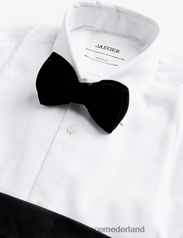 Marks & Spencer Heren Italiaanse fluwelen vlinderdas zwart accessoires N8VZP6079