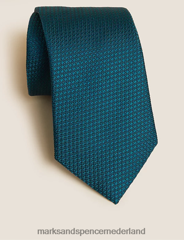Marks & Spencer Heren getextureerde puur zijden stropdas wintertaling accessoires N8VZP6360