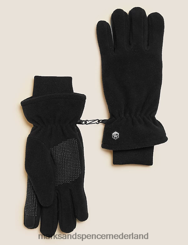 Marks & Spencer Heren fleece handschoenen zwart accessoires N8VZP6342