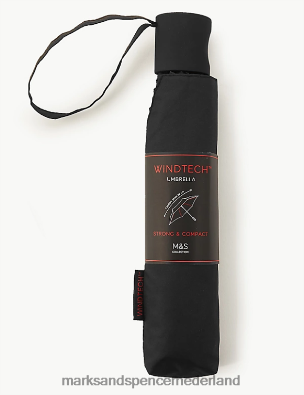 Marks & Spencer Heren aktetasparaplu met stormkleding en windtech zwart accessoires N8VZP6840