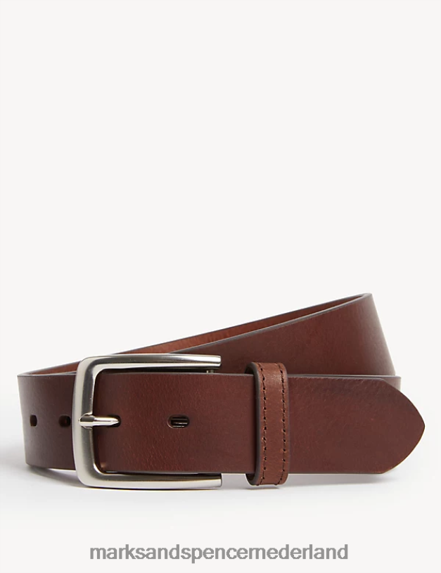 Marks & Spencer Heren leren casual riem bruin accessoires N8VZP4931