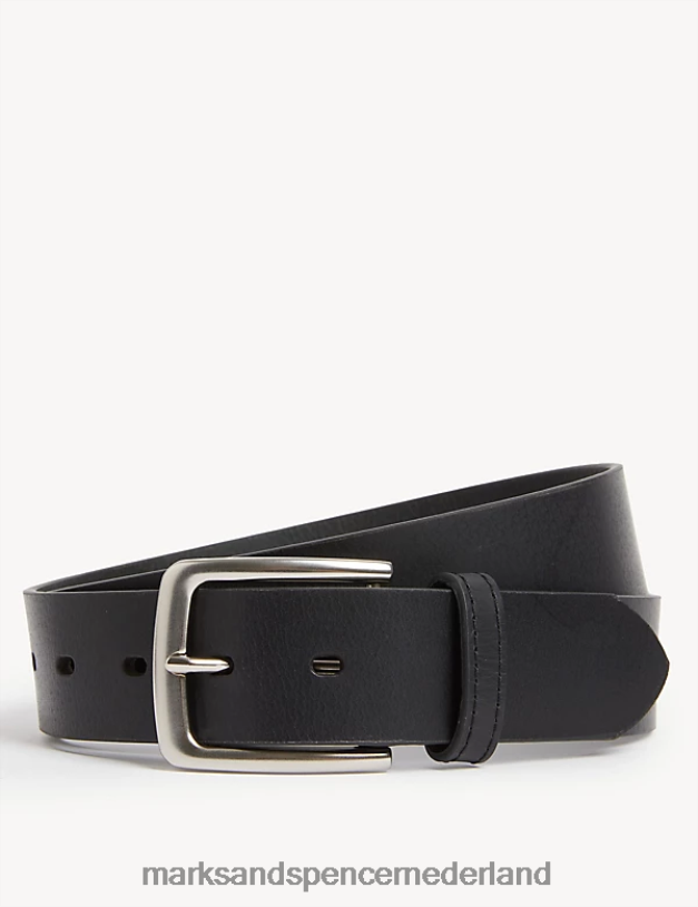 Marks & Spencer Heren leren casual riem zwart accessoires N8VZP5283