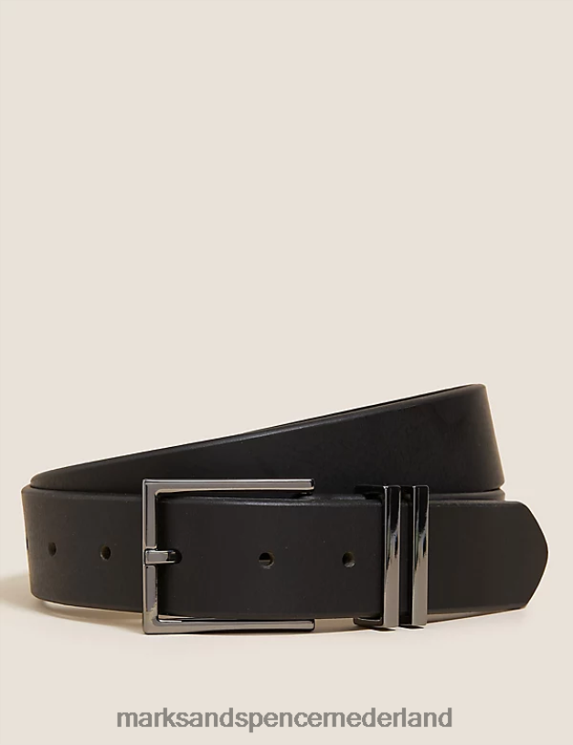 Marks & Spencer Heren leren riem zwart accessoires N8VZP6049