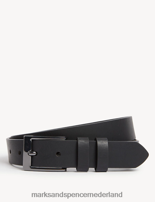 Marks & Spencer Heren leren riem zwart accessoires N8VZP6423