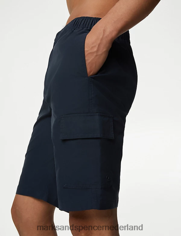 Marks & Spencer Heren sneldrogende cargo-zwemshort met zakken donker marine kleding N8VZP6146