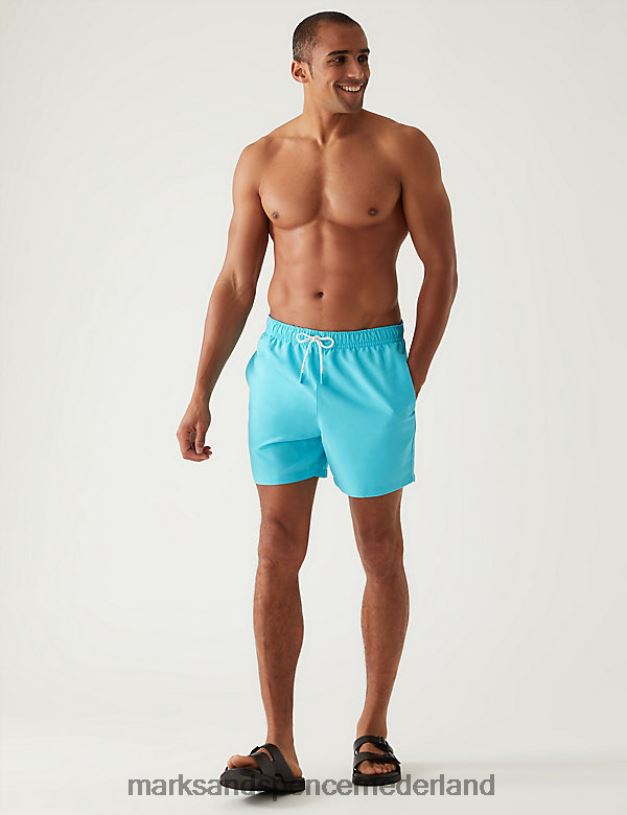 Marks & Spencer Heren sneldrogende zwemshort afgestoft aqua kleding N8VZP5134
