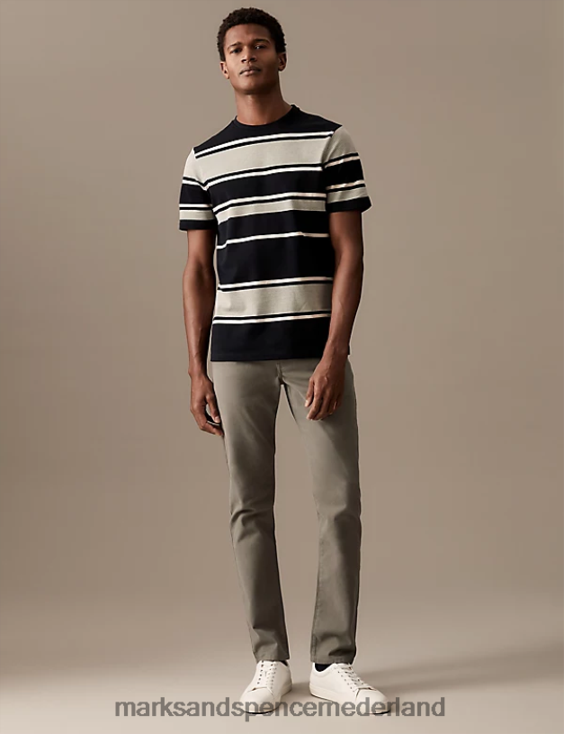 Marks & Spencer Heren Italiaanse slim-fit broek met 5 zakken verstandig kleding N8VZP6235