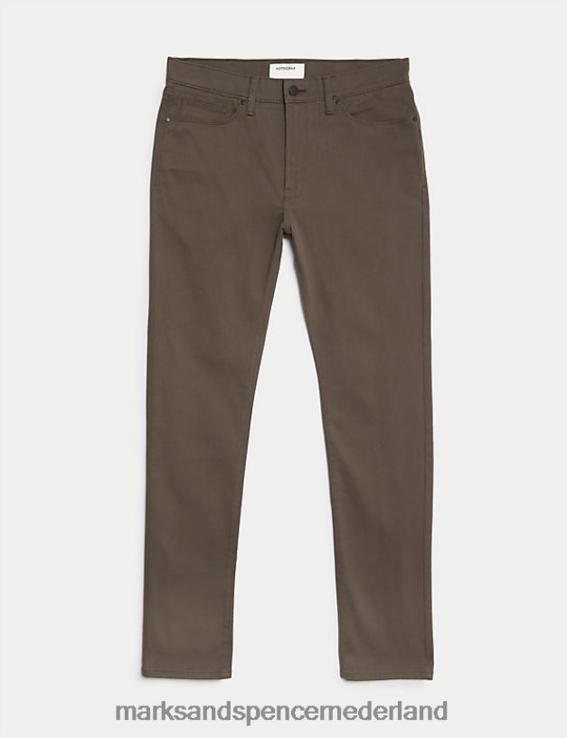 Marks & Spencer Heren Italiaanse slim-fit broek met 5 zakken wrat kleding N8VZP6236