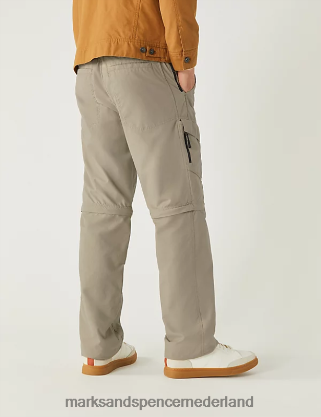 Marks & Spencer Heren Regular-fit trekking-cargobroek met ritssluiting steen kleding N8VZP7480