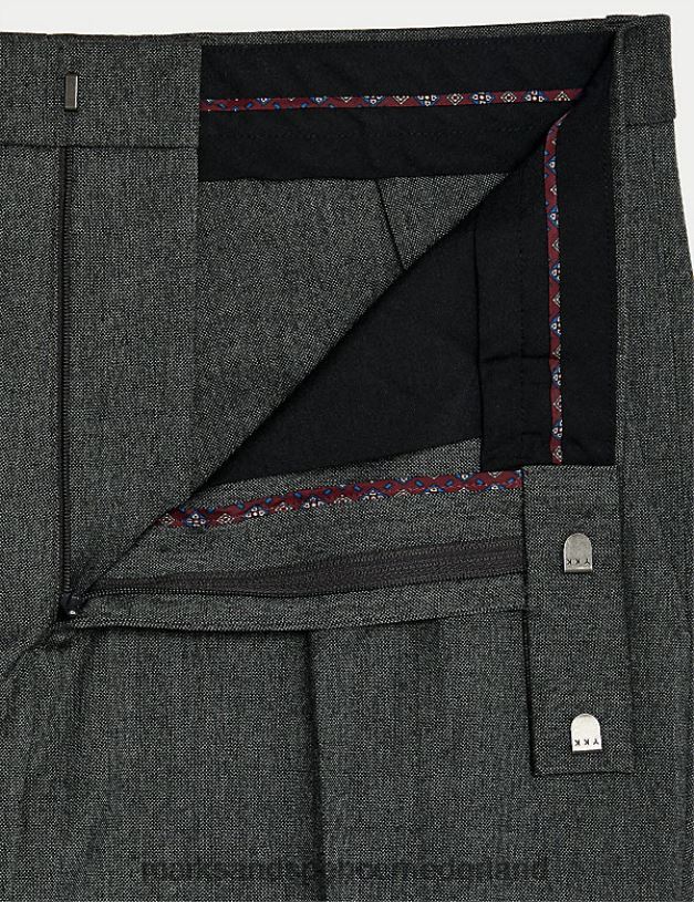 Marks & Spencer Heren Slim-fit stretchbroek met platte voorkant grijs kleding N8VZP6796