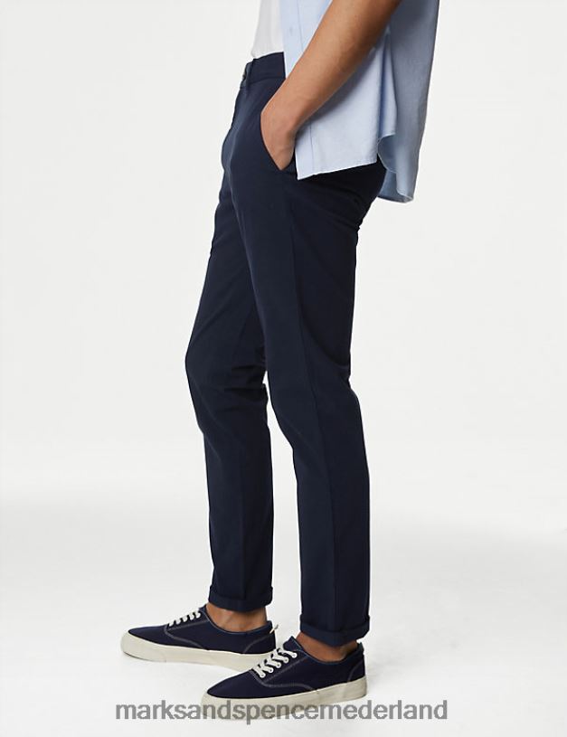 Marks & Spencer Heren Slim-fit ultieme chino donker marine kleding N8VZP5303