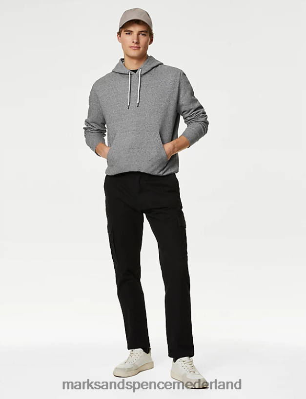 Marks & Spencer Heren hoodie van puur katoen grijs kleding N8VZP6272
