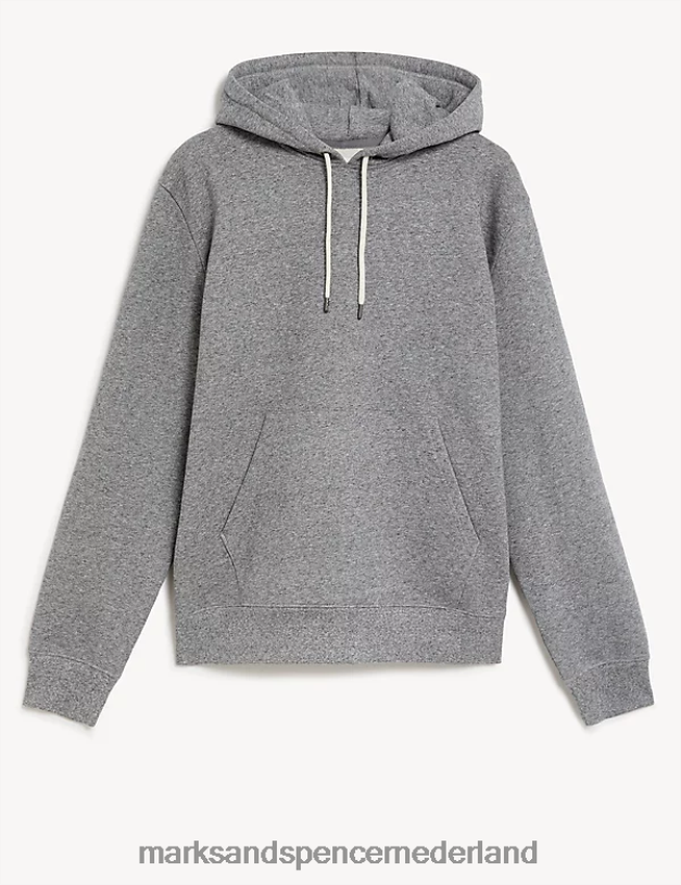 Marks & Spencer Heren hoodie van puur katoen grijs kleding N8VZP6272