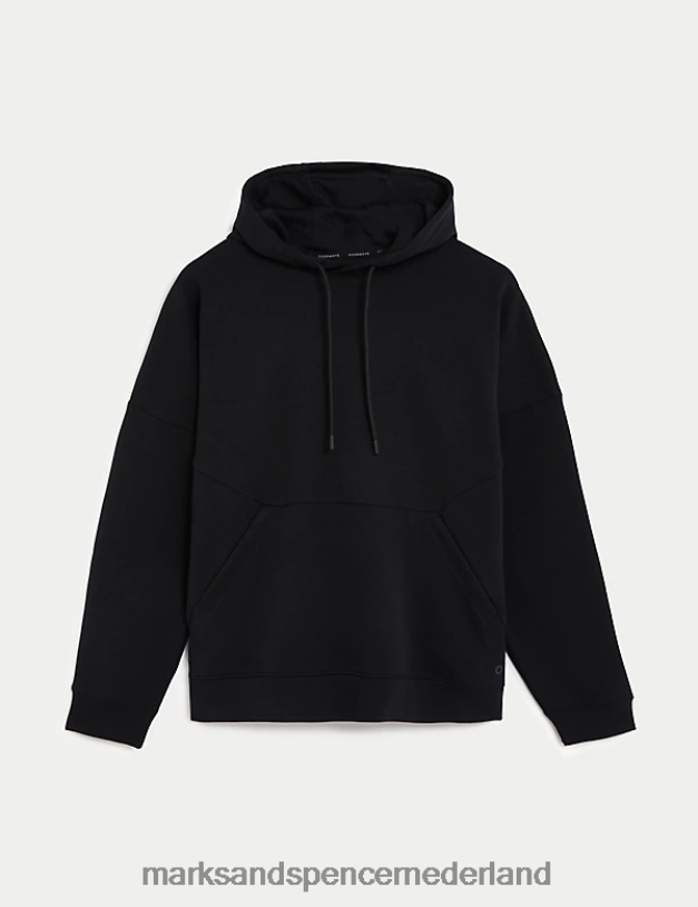 Marks & Spencer Heren katoenrijke hoodie met lange mouwen zwart kleding N8VZP6612