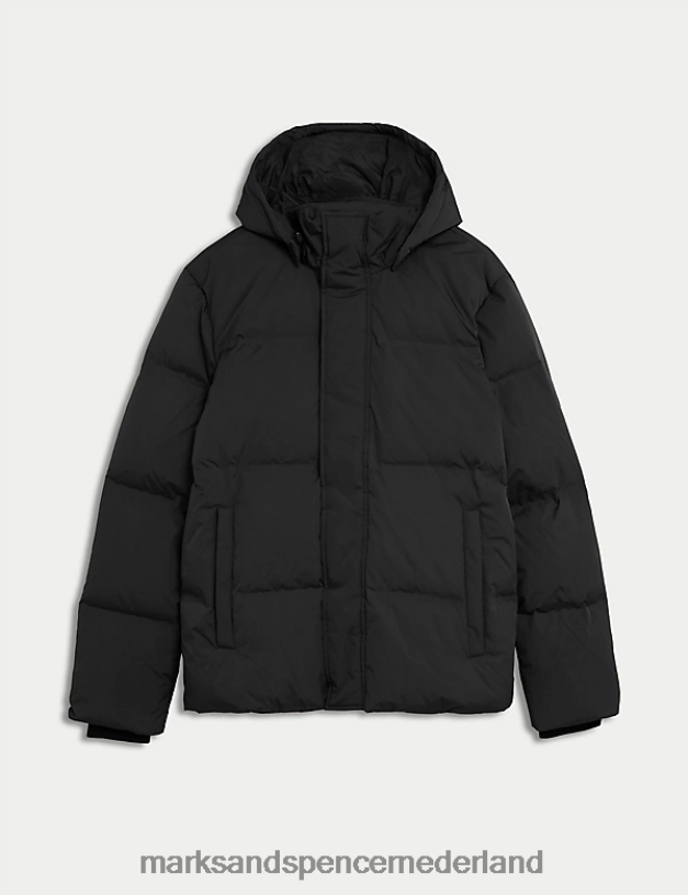 Marks & Spencer Heren Gewatteerd jack van veren en dons zwart kleding N8VZP6747